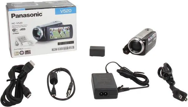 Alt view image 7 of 7 - Panasonic HC-V520K Black 1/5.8" MOS 3.0" LCD 50X Optical Zoom Full HD HDD/Flash Memory Camcorder