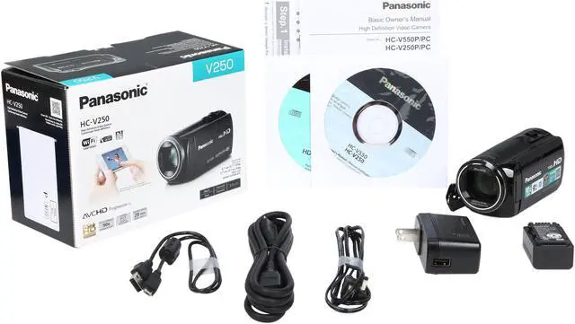 Alt view image 9 of 9 - Panasonic V250 HC-V250K Black 2.7" LCD 50X Optical Zoom Full HD Camcorder