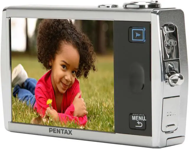 Alt view image 5 of 11 - PENTAX Optio T30 Silver 7.1 MP 3X Optical Zoom Digital Camera