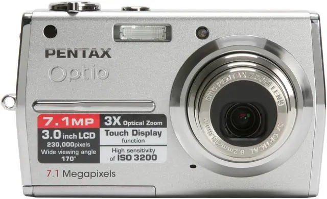Alt view image 8 of 11 - PENTAX Optio T30 Silver 7.1 MP 3X Optical Zoom Digital Camera