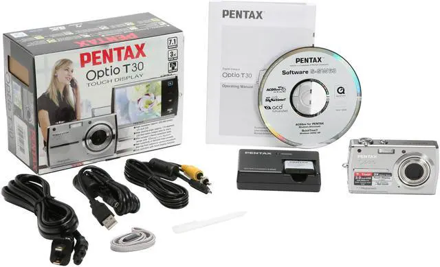 Alt view image 11 of 11 - PENTAX Optio T30 Silver 7.1 MP 3X Optical Zoom Digital Camera