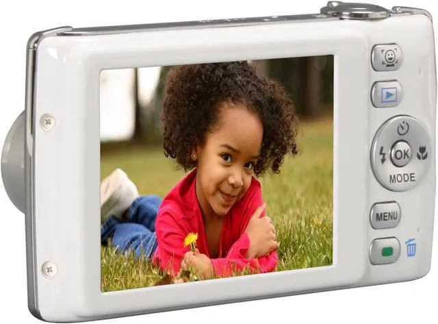 Alt view image 3 of 11 - PENTAX Optio P70 White 12 MP 4X Optical Zoom 27.5mm Wide Angle Digital Camera