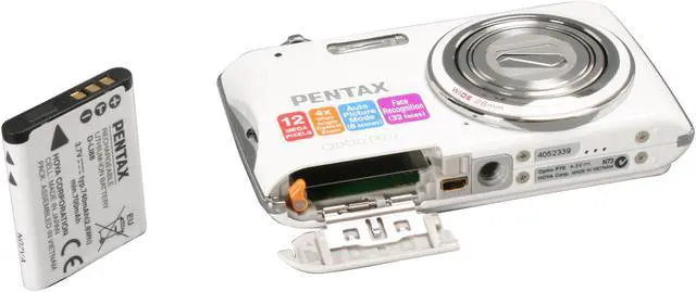 Alt view image 10 of 11 - PENTAX Optio P70 White 12 MP 4X Optical Zoom 27.5mm Wide Angle Digital Camera