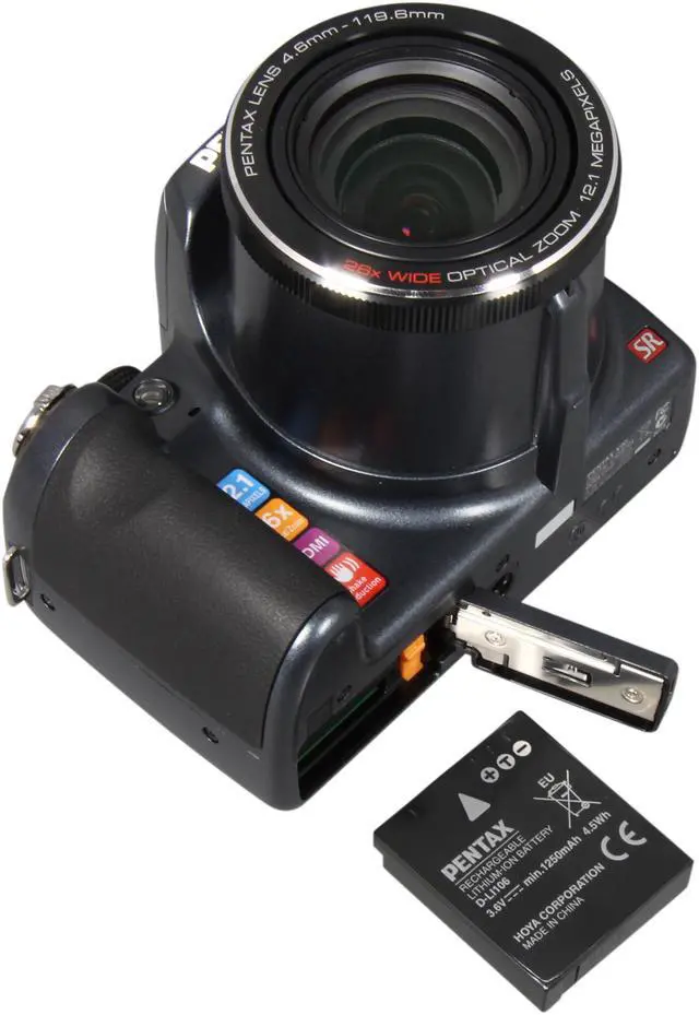 Alt view image 7 of 8 - PENTAX X90 Black 12.1 MP 26X Optical Zoom 26mm Wide Angle Digital Bridge Camera