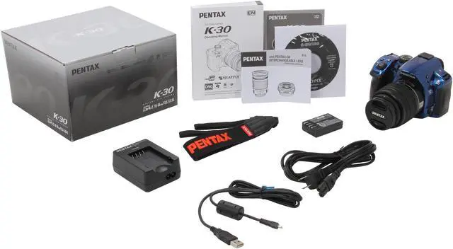 Alt view image 9 of 9 - PENTAX K-30 Lens Kit (15758) Blue 16.3 MP Digital SLR with 18-55mm Lens