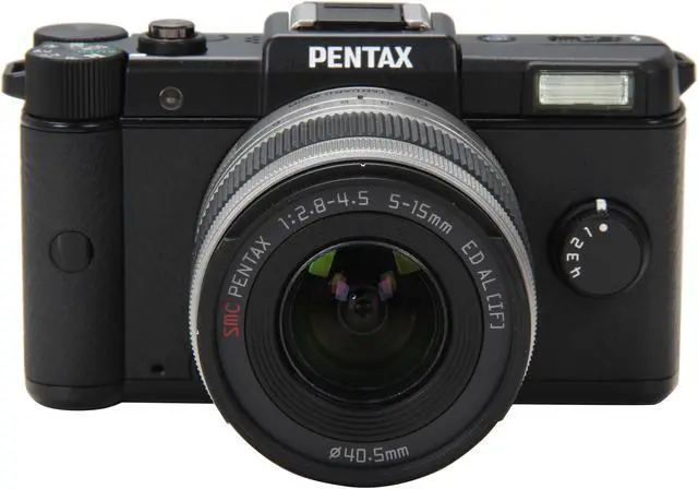 Alt view image 2 of 9 - PENTAX Q (15100) Black 12.4 MP 3.0" 460K LCD Digital Camera with 02 Standard Zoom Lens