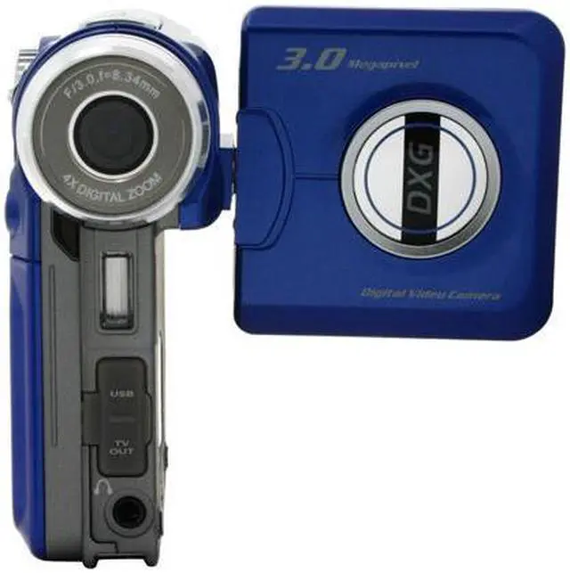 Alt view image 3 of 11 - DXG DXG-305V Blue 1/2" CMOS 1.5" 85K LCD HDD/Flash Memory Camcorder