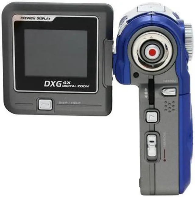 Alt view image 4 of 11 - DXG DXG-305V Blue 1/2" CMOS 1.5" 85K LCD HDD/Flash Memory Camcorder