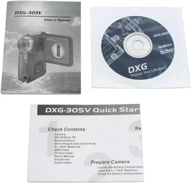 Alt view image 10 of 11 - DXG DXG-305V Blue 1/2" CMOS 1.5" 85K LCD HDD/Flash Memory Camcorder