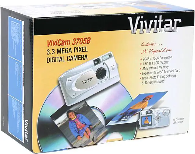 Alt view image 9 of 9 - Vivitar ViviCam 3705B Silver 3.3MP Digital Camera