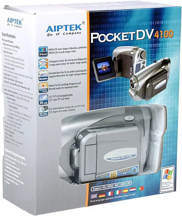 Alt view image 8 of 8 - AIPTEK DV4100 3MP CMOS 1.8" LCD HDD/Flash Memory Camcorder
