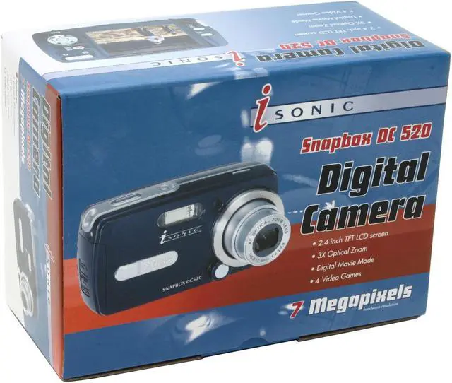 Alt view image 9 of 9 - iSONIC SnapBox DC520 Dark Blue 5.19 MP 3X Optical Zoom Digital Camera