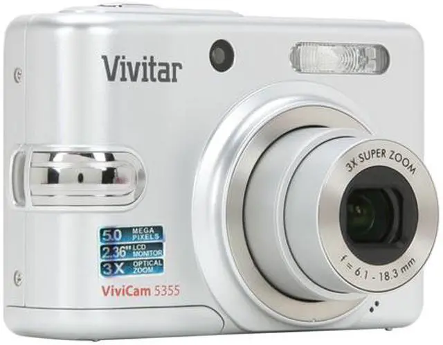 Alt view image 7 of 11 - Vivitar ViviCam 5355 Silver 5.0 MP 3X Optical Zoom Digital Camera