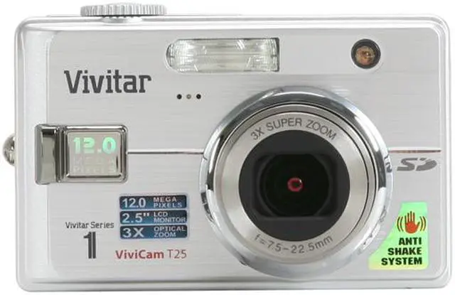 Alt view image 9 of 11 - Vivitar ViviCam T25 Silver 12 MP 3X Optical Zoom Digital Camera