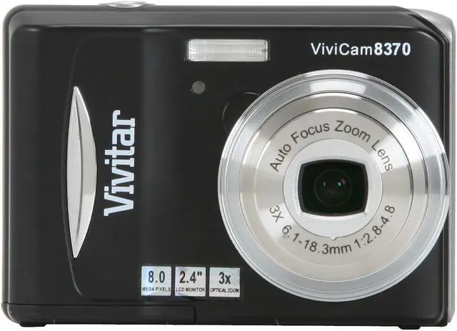 Alt view image 2 of 11 - Vivitar Vivicam 8370 Black 8.0 MP 3X Optical Zoom Digital Camera