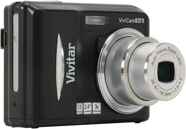 Alt view image 8 of 11 - Vivitar Vivicam 8370 Black 8.0 MP 3X Optical Zoom Digital Camera