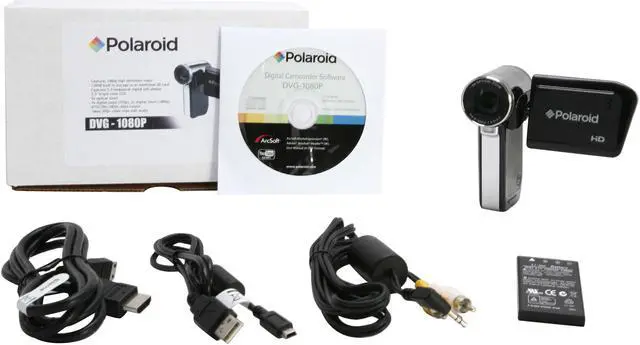 Alt view image 9 of 9 - Polaroid DVG-1080P Black/Silver 5.0 MP CMOS 2.5" LCD 5x Optical HD Camcorder