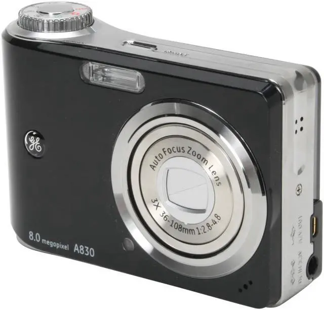 Alt view image 6 of 12 - GE A830 Black 8.0 MP 3X Optical Zoom Digital Camera