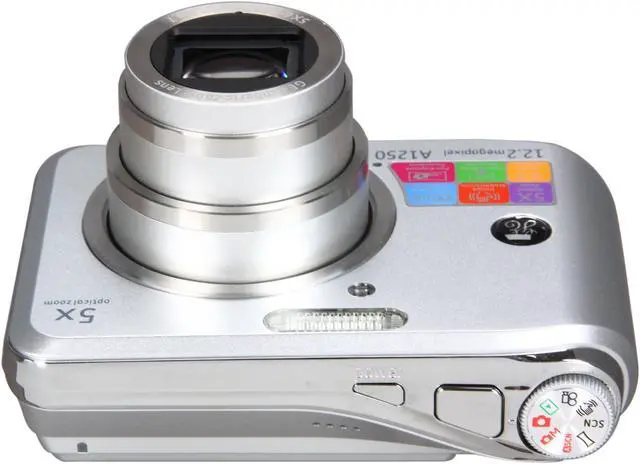 Alt view image 6 of 8 - GE A1250 Silver 10.1 MP 5X Optical Zoom Digital Camera