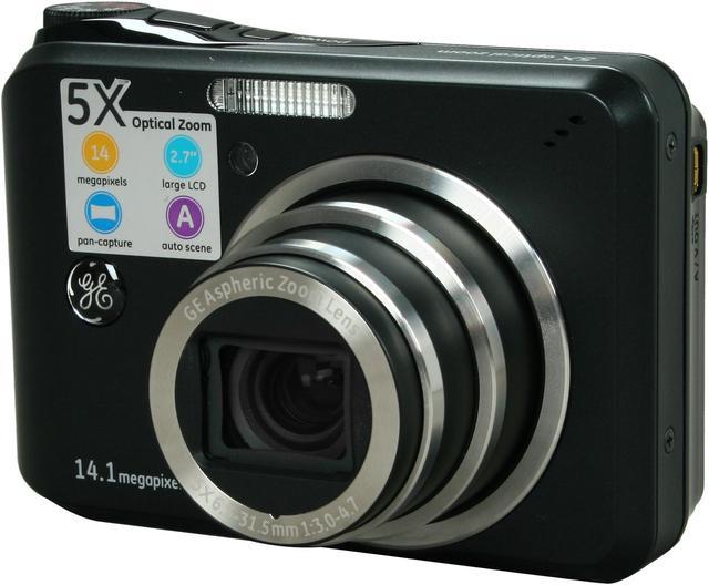 GE Smart Series A1455 14.1MP Digital outlet Camera 5X Optical Zoom Black C5