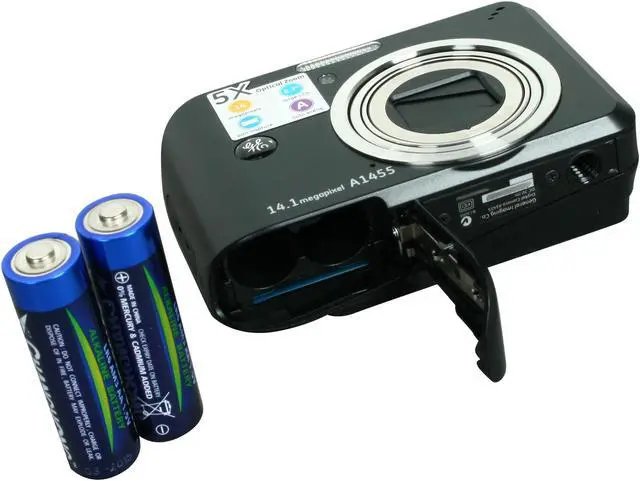 Alt view image 7 of 8 - GE A1455 Black 14.1 MP 5X Optical Zoom Digital Camera
