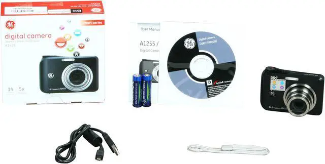 Alt view image 8 of 8 - GE A1455 Black 14.1 MP 5X Optical Zoom Digital Camera