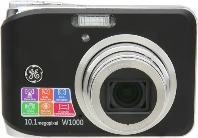 Alt view image 2 of 8 - GE W1000 Black 10.1 MP 3X Optical Zoom Digital Camera