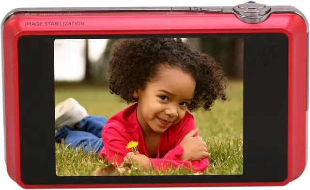 Alt view image 4 of 8 - GE E1486TW Red 14.1 MP 8X Optical Zoom 28mm Wide Angle Digital Camera HDTV Output