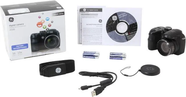 Alt view image 9 of 9 - GE Power Pro X500-BK 16 MP with 15 x Optical Zoom Digital Camera