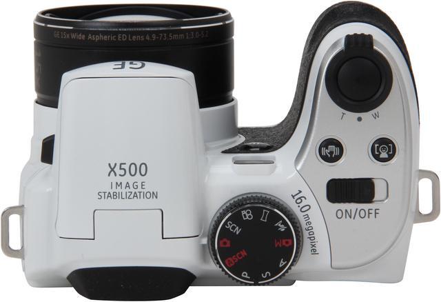 Alt view image 6 of 9 - GE Power Pro X500-WH 16 MP with 15 x Optical Zoom Digital Camera