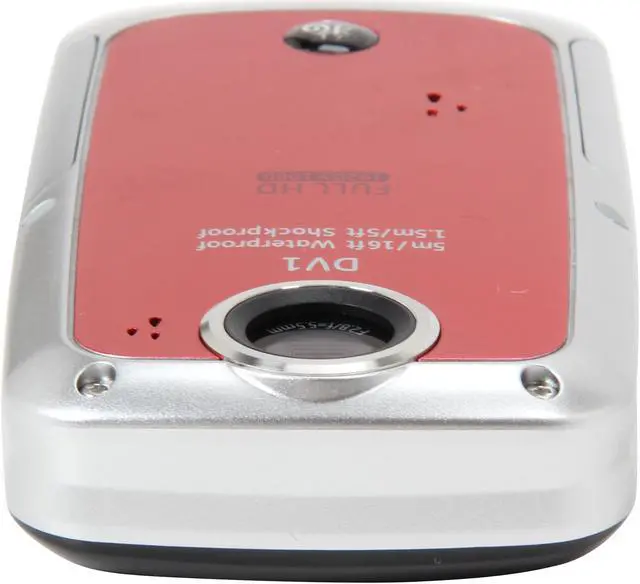 Alt view image 7 of 8 - GE DV1-VR Velvet Red Waterproof / Shockproof 1080P Pocket Video Camera