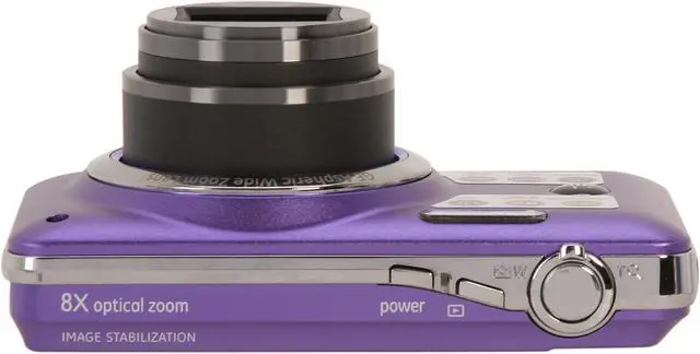 Alt view image 6 of 8 - GE E1680W Purple 16 MP 8X Optical Zoom 28mm Wide Angle Digital Camera HDTV Output