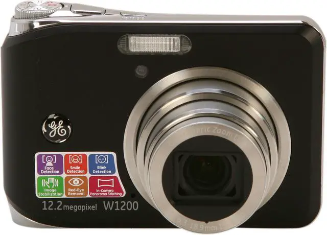 Alt view image 2 of 8 - GE W1200 Black 12.2 MP 3X Optical Zoom Digital Camera