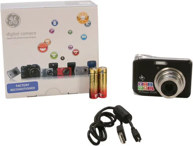 Alt view image 8 of 8 - GE W1200 Black 12.2 MP 3X Optical Zoom Digital Camera
