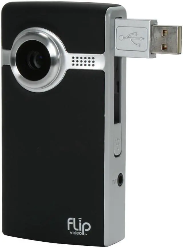 Alt view image 10 of 13 - Flip video Ultra Black 1/4" VGA CMOS sensor 1.5" 70K LCD Smooth multi-step 2X Camcorder