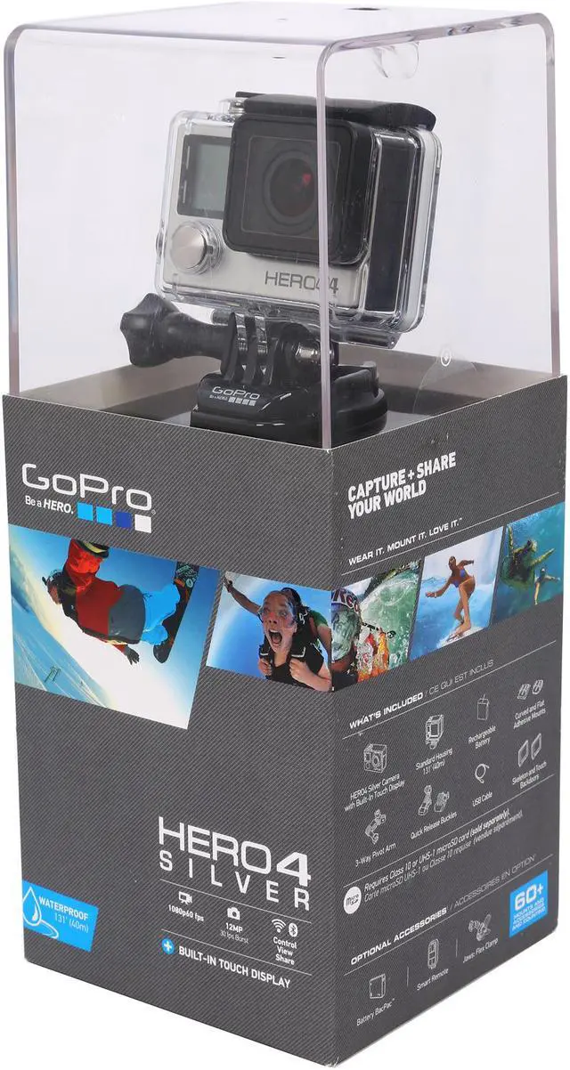 Alt view image 16 of 16 - GoPro HERO4 CHDHY-401 Silver 12 MP Action Camera
