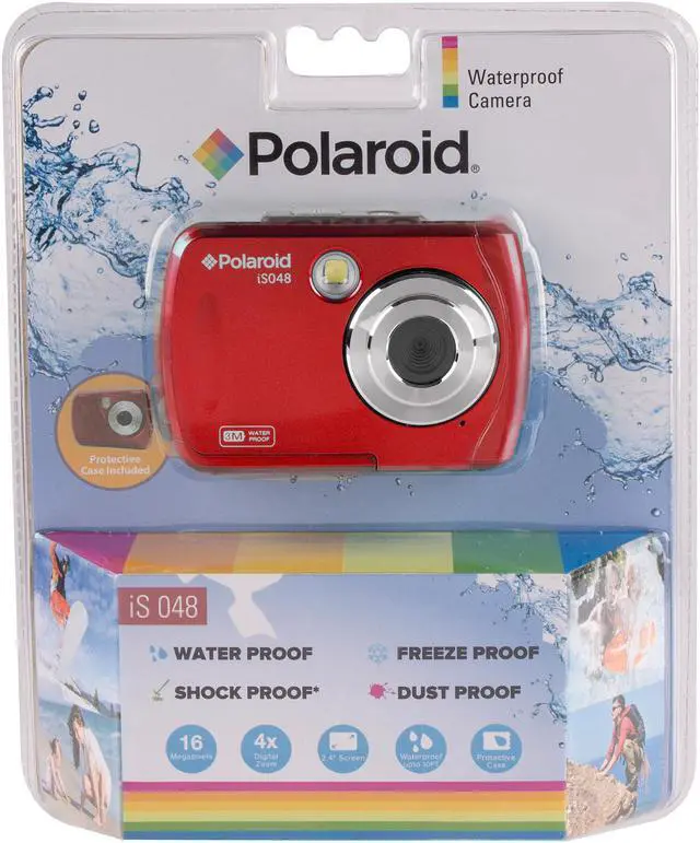 Alt view image 7 of 8 - Polaroid IS048-RED 16MP Waterproof Digital Camera Red
