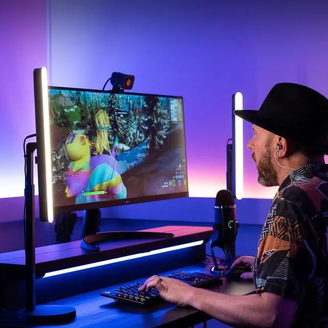 Alt view image 8 of 10 - Logitech for Creators Litra Beam Premium LED Streaming Key Light with TrueSoft,Adjustable Desktop Mount,Brightness/Color Temp Settings,Desktop App Control for PC/Mac - for Tiktok/YouTube/Zoom Meeting