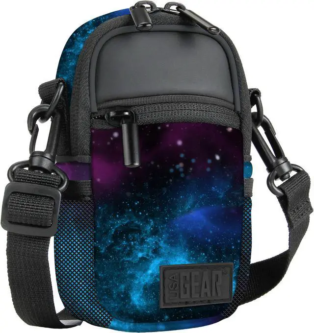 Main image of Compact Point and Shoot Camera Case Galaxy Sling Bag with Rain Cover, Accessory Pockets and Shoulder Strap by USA Gear