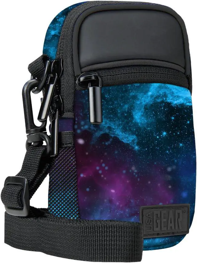 Alt view image 2 of 4 - Compact Point and Shoot Camera Case Galaxy Sling Bag with Rain Cover, Accessory Pockets and Shoulder Strap by USA Gear