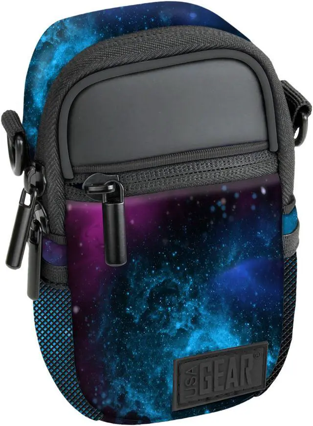 Alt view image 3 of 4 - Compact Point and Shoot Camera Case Galaxy Sling Bag with Rain Cover, Accessory Pockets and Shoulder Strap by USA Gear