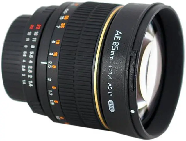 Alt view image 2 of 5 - Rokinon 85MAFN SLR Lenses 85mm f/1.4 Aspherical Lens for Nikon DSLR Cameras w/Automatic Chip Black