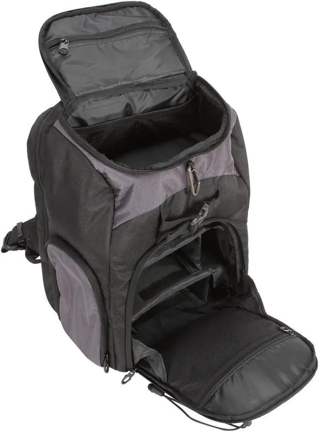 Alt view image 7 of 11 - Rosewill Shine-View - RDCB-12001 - Black Backpack for DSLR Camera, Lens and 17.30" Notebook - Holds 5 Extra Lenses, Flash, Battery and Charger - Convenient Side Access Doors