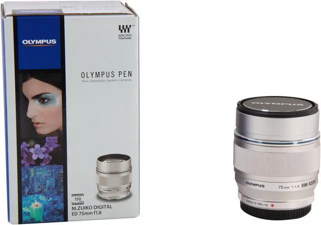 Alt view image 5 of 5 - OLYMPUS M.Zuiko V311040SU000 M.Zuiko Digital ED 75mm f1.8 Lens Silver