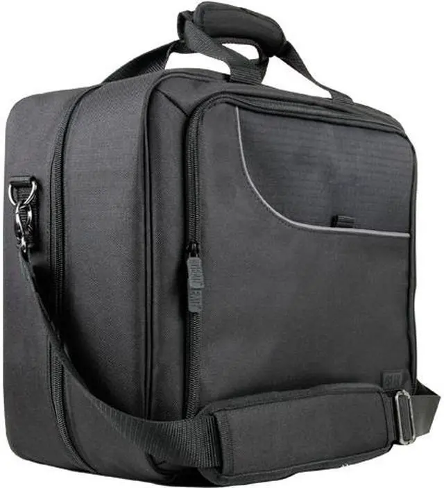 Main image of USA GEAR Console Carrying Case - Xbox and PlayStation Travel Bag. Water Resistant Exterior and Customizable Interior - Black