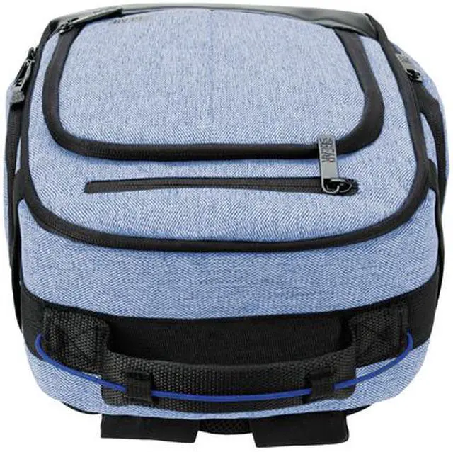 Alt view image 2 of 6 - USA Gear Compact Digital Camera Backpack (Blue) with Customizable Accessory Dividers, Weather Resistant Bottom, Comfortable Back Support for Canon EOS T5 / T6 - Nikon D3300 / D3400 and More SLRs