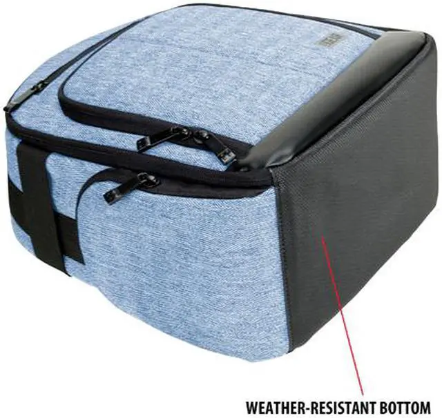 Alt view image 6 of 6 - USA Gear Compact Digital Camera Backpack (Blue) with Customizable Accessory Dividers, Weather Resistant Bottom, Comfortable Back Support for Canon EOS T5 / T6 - Nikon D3300 / D3400 and More SLRs