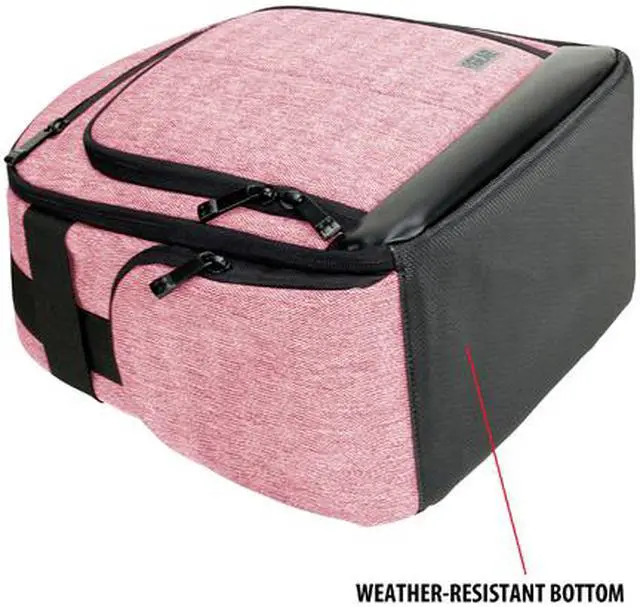 Alt view image 6 of 6 - USA Gear Compact Digital Camera Backpack (Red) with Customizable Accessory Dividers, Weather Resistant Bottom, Comfortable Back Support for Canon EOS T5 / T6 - Nikon D3300 / D3400 and More SLRs