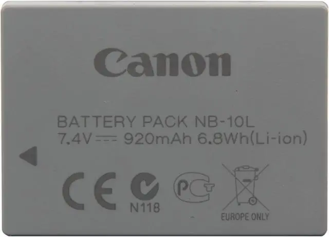 Alt view image 2 of 5 - NB-10L (5668B001) 1-Pack 7.4V 920mAh Li-Ion Battery Pack for PowerShot SX40 HS