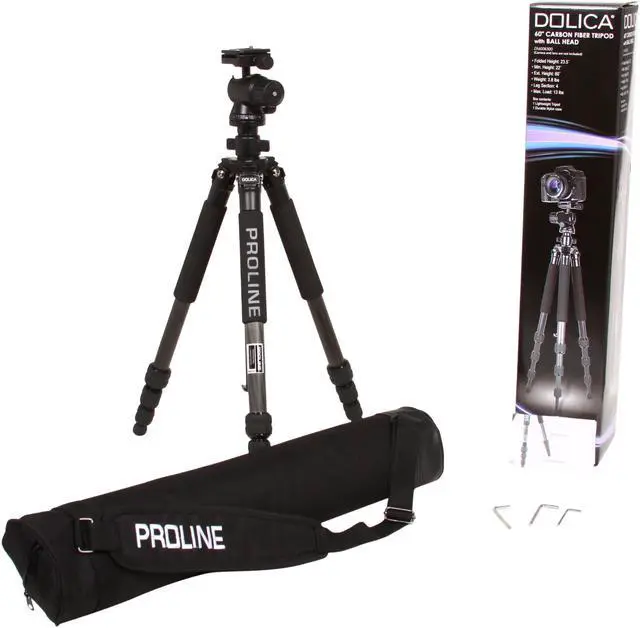 Alt view image 6 of 6 - Dolica ZX600B300 60" Carbon Fiber Tripod &  Ballhead Combo